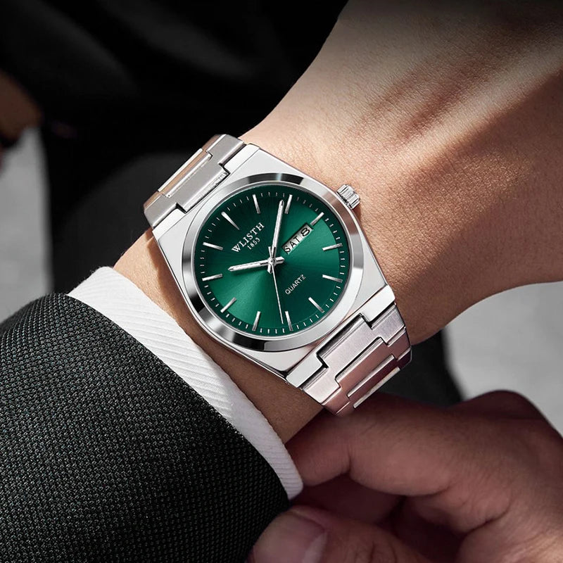 Men's Quartz Stainless Steel Watch – Waterproof & Luminous