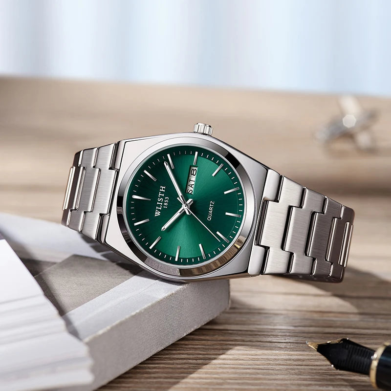 Men's Quartz Stainless Steel Watch – Waterproof & Luminous